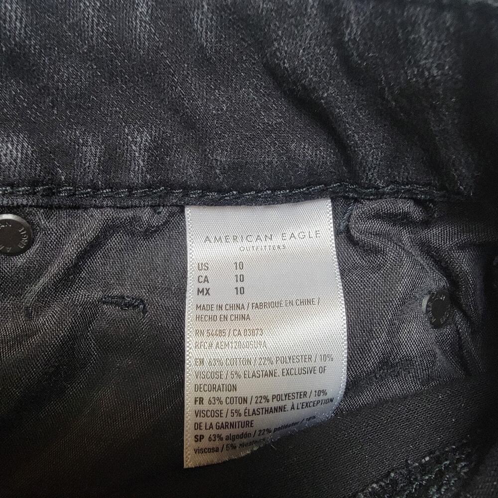 American Eagle Black Embroidered Hi Rise Shorts SZ 10 - Picture 3 of 5